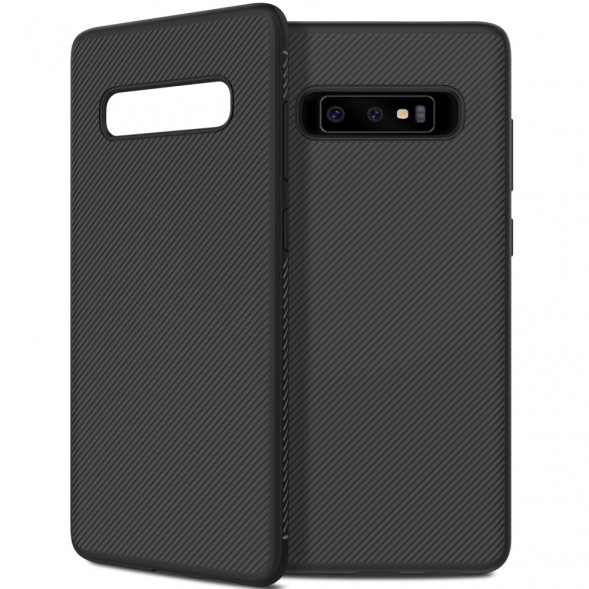 Текстурный TPU чехол накладка для Samsung Galaxy S10 (черный)