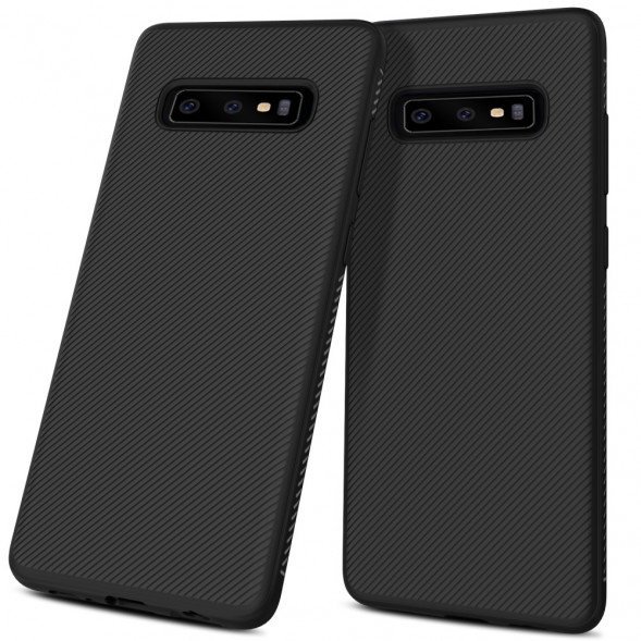 Текстурный TPU чехол накладка для Samsung Galaxy S10 (черный)
