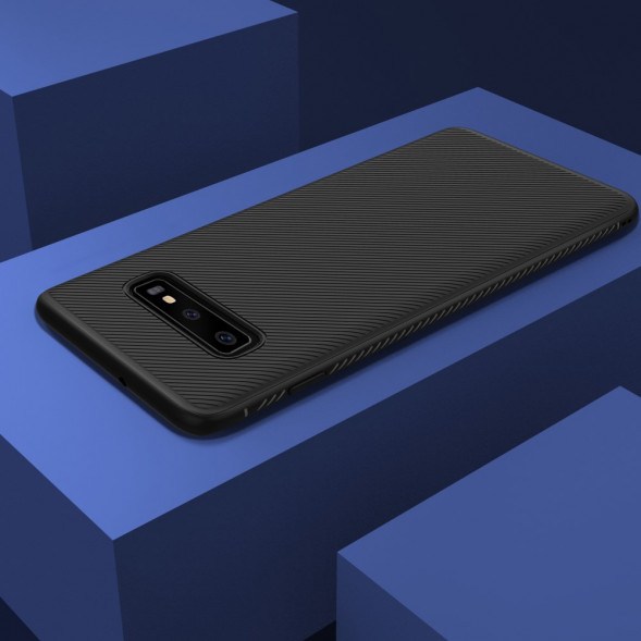 Текстурный TPU чехол накладка для Samsung Galaxy S10 (черный)