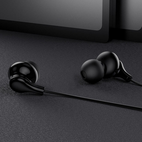 Наушники проводные Borofone BM59 Collar с микрофоном 3.5мм, кабель 1.2м (черный)