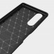Чехол накладка Carbon Fibre для Sony Xperia 5 (черный)