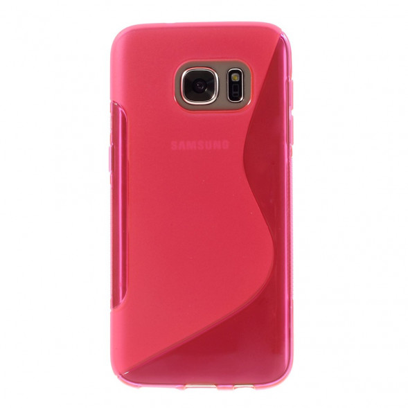 Антискользящий чехол накладка для Samsung Galaxy S7 (SM-G930) (Малиновый)