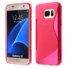 Антискользящий чехол накладка для Samsung Galaxy S7 (SM-G930) (Малиновый)