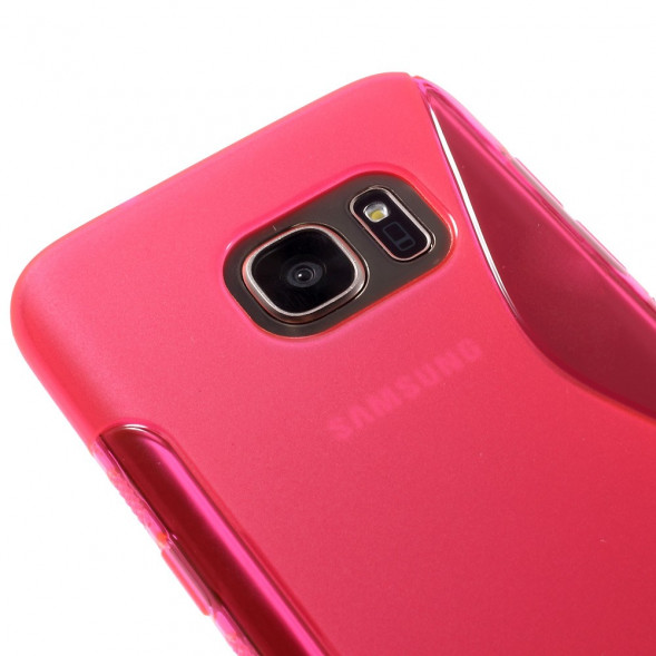 Антискользящий чехол накладка для Samsung Galaxy S7 (SM-G930) (Малиновый)