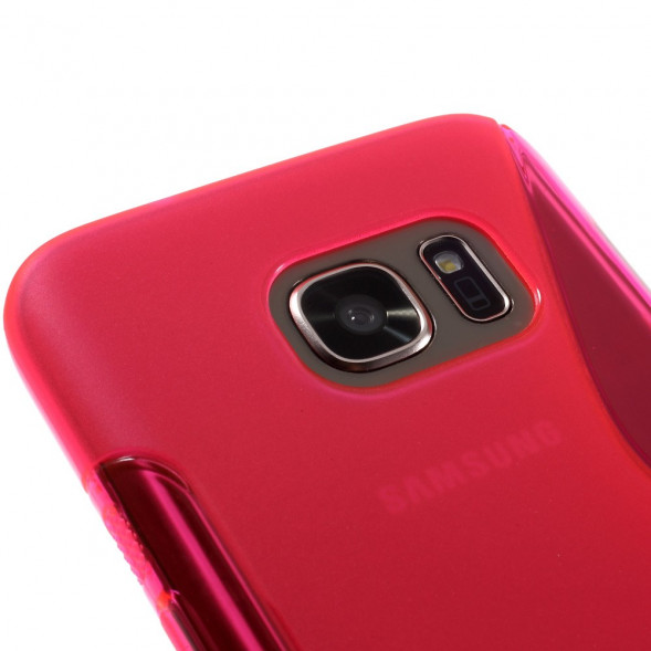 Антискользящий чехол накладка для Samsung Galaxy S7 (SM-G930) (Малиновый)