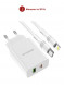 Зарядное устройство Borofone BA56A Lavida 1xUSB QC3.0, PD 20W + кабель Lightning 8-pin, 1м (белый)