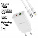 Зарядное устройство Borofone BA56A Lavida 1xUSB QC3.0, PD 20W + кабель Lightning 8-pin, 1м (белый)