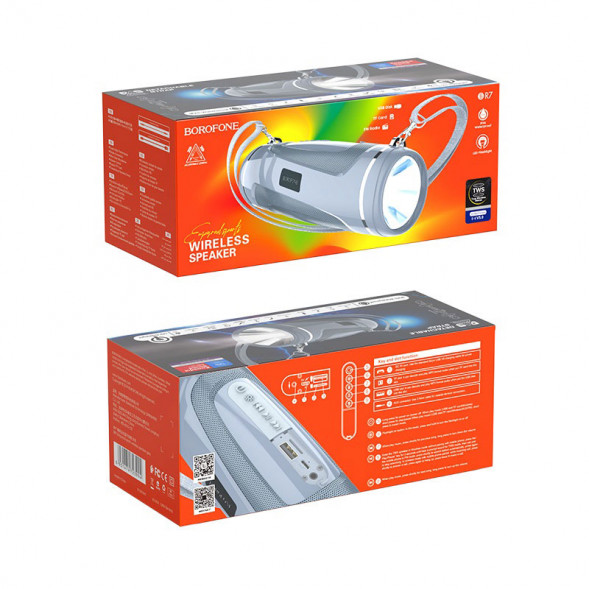 Портативная колонка Borofone BR7 Empyreal Sports Wireless (серый)