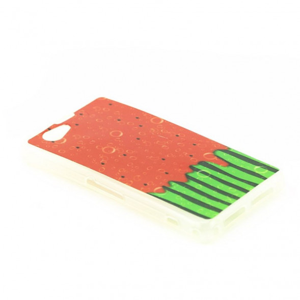 TPU Чехол накладка с рисунком для Sony Xperia Z1 Compact D5503 (Арбуз)