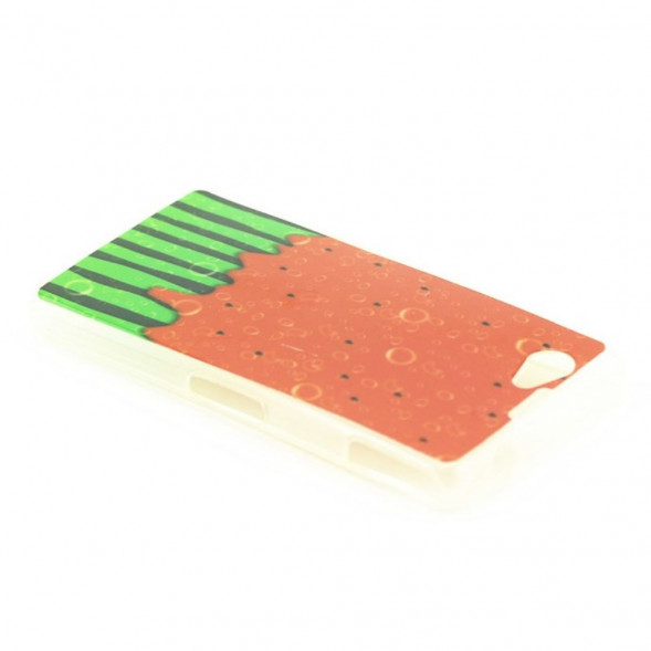 TPU Чехол накладка с рисунком для Sony Xperia Z1 Compact D5503 (Арбуз)