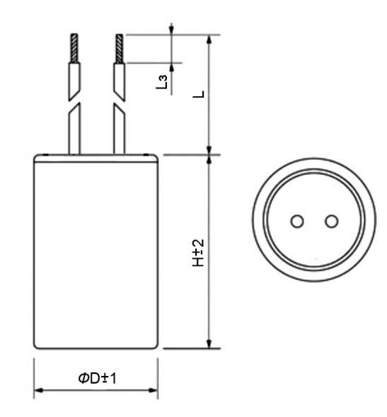 CBB60 20uF 450V WIRE (SAIFU) Конденсатор пусковой