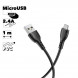 USB кабель Borofone BX51 Triumph MicroUSB, 1м, 2.4A, PVC (черный)