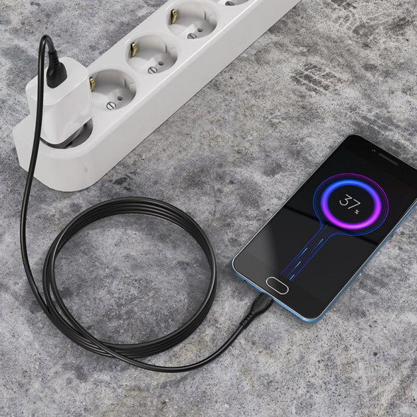 USB кабель Borofone BX51 Triumph MicroUSB, 1м, 2.4A, PVC (черный)