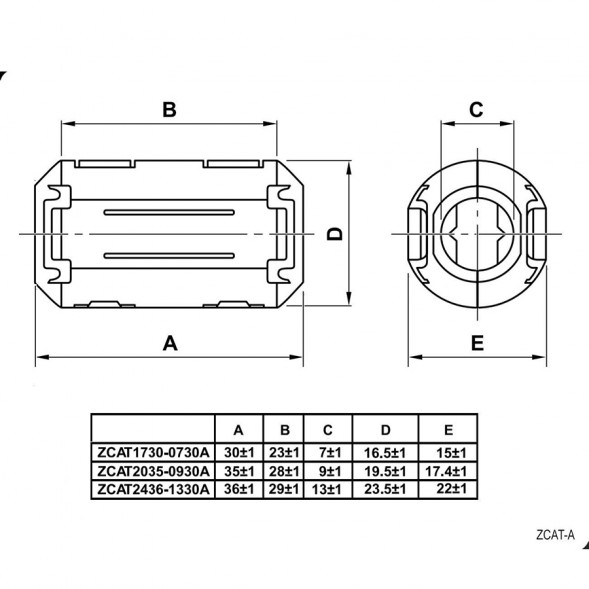 ZCAT1325-0530A (grey) Ферритовый фильтр в корпусе, тип А
