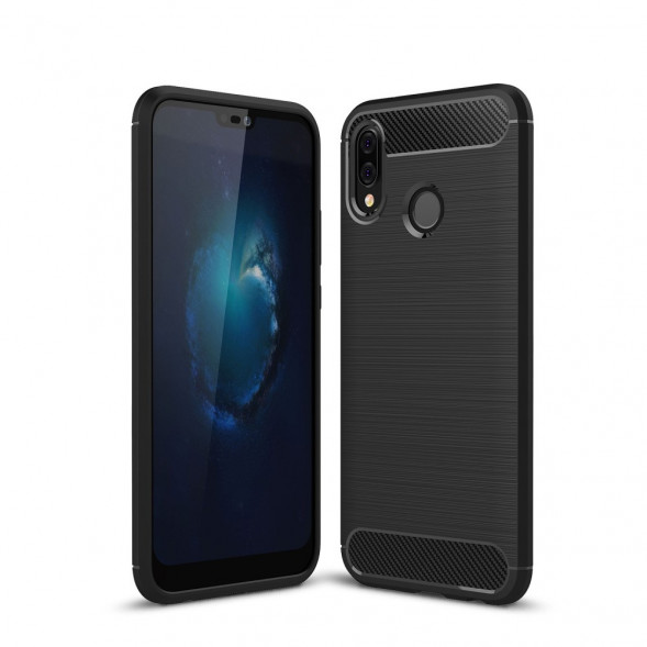 Чехол Carbon Fibre для Huawei P20 Lite, nova 3e (черный)