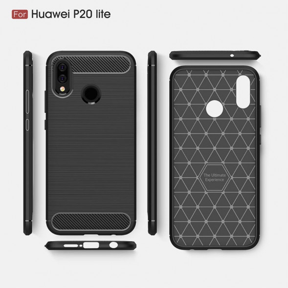 Чехол Carbon Fibre для Huawei P20 Lite, nova 3e (черный)