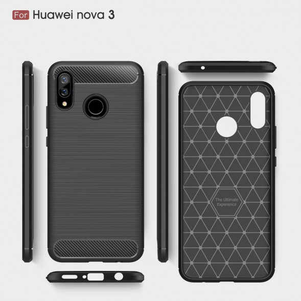 Чехол Carbon Fibre для Huawei nova 3 (черный)