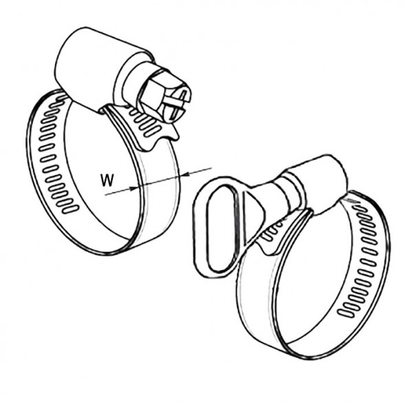Хомут червячный 10-16/8 с крестовым шлицем
