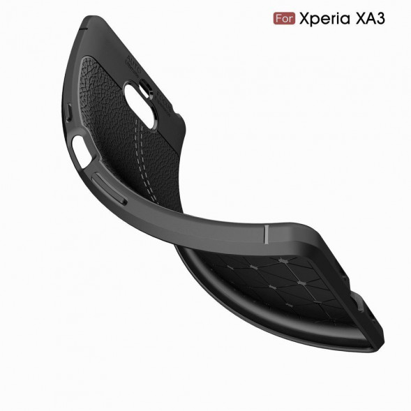 Чехол-накладка Litchi Grain для Sony Xperia XA3 (черный)