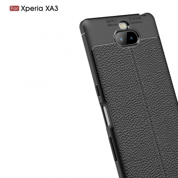 Чехол-накладка Litchi Grain для Sony Xperia XA3 (черный)
