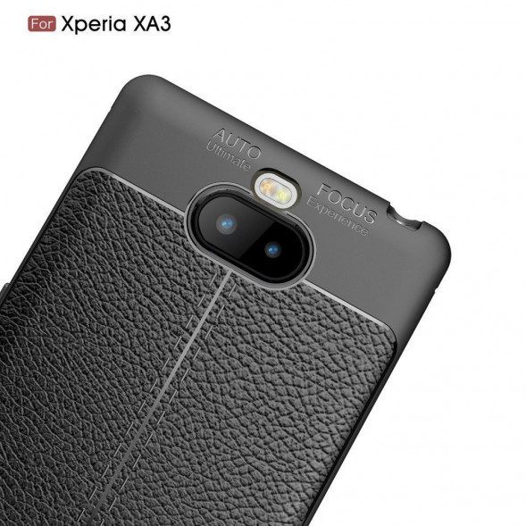 Чехол-накладка Litchi Grain для Sony Xperia XA3 (черный)