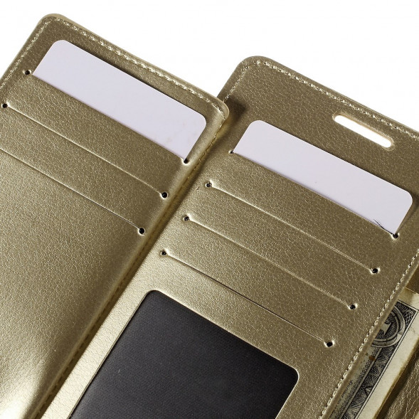 Чехол кошелек Mercury для Samsung Galaxy S6 EDGE+ G928 (Золотистый)