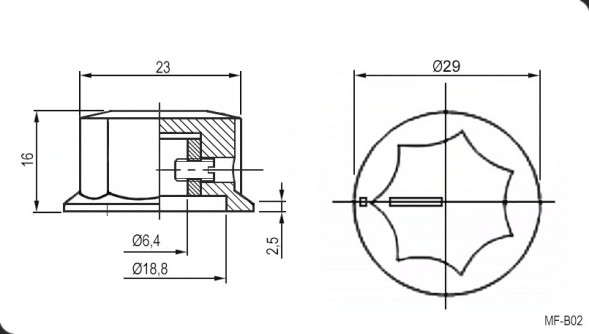 MF-B02 Ручка приборная (черная)