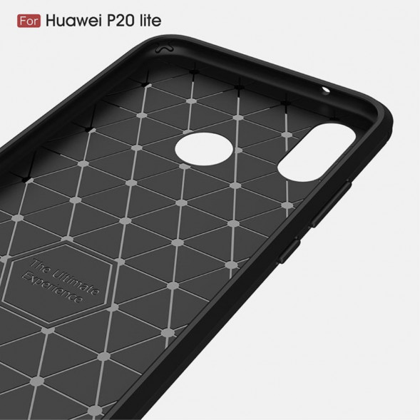 Чехол Carbon Fibre для Huawei P20 Lite, nova 3e (серый)