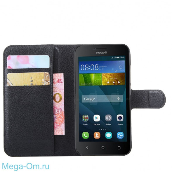 Чехол с визитницей для Huawei Y5 (Y560-U02) (черный)