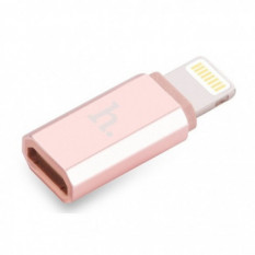Переходник Hoco Micro USB на Lightning (розовое золото)
