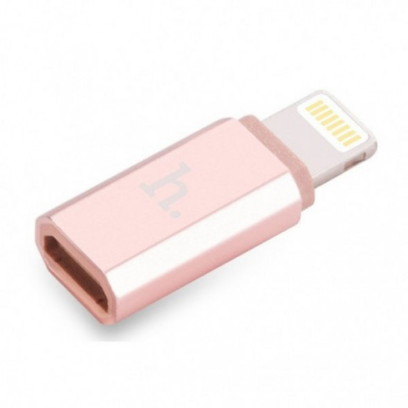 Переходник Hoco Micro USB на Lightning (розовое золото)
