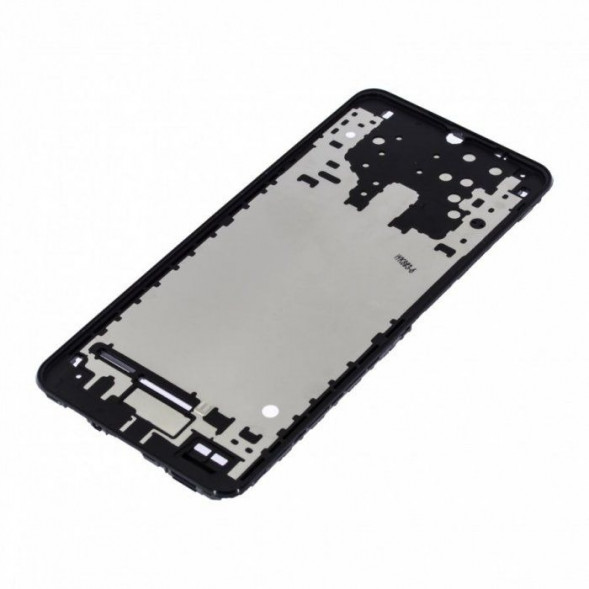 Рамка дисплея для Samsung A125 Galaxy A12 средняя часть корпуса (Черная)