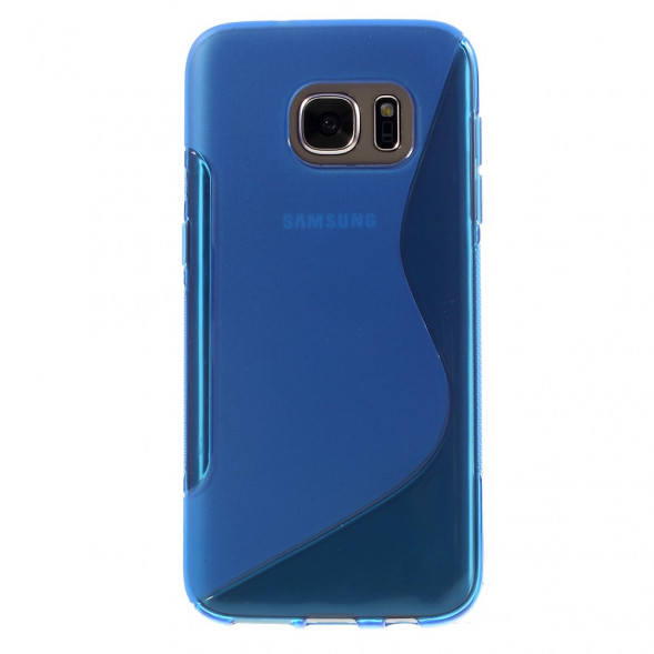 Антискользящий чехол накладка для Samsung Galaxy S7 (SM-G930) (Синий)