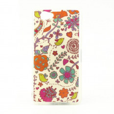 TPU Чехол накладка с рисунком для Sony Xperia Z1 Compact D5503 (Птицы и цветы)