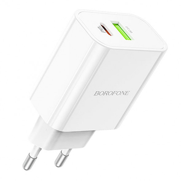 Сетевое зарядное BA55A Crown Speed 1xUSB QC3.0, 3A, USB-C PD, 20W (белый)