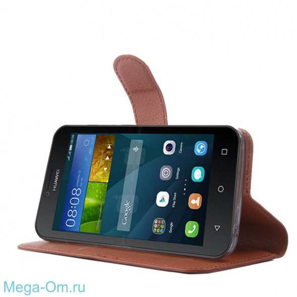 Чехол с визитницей для Huawei Y5 (Y560-U02) (коричневый)