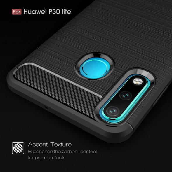 Чехол Carbon Fibre для Huawei P30 Lite, Huawei nova 4e, Honor 20S (MAR-LX1H) (черный)