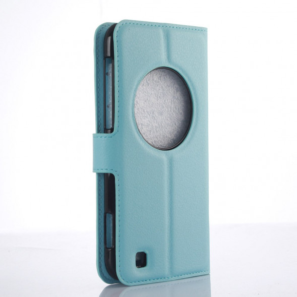 Чехол книжка с визитницей для Asus Zenfone Zoom ZX551ML ZX550 (Голубой)