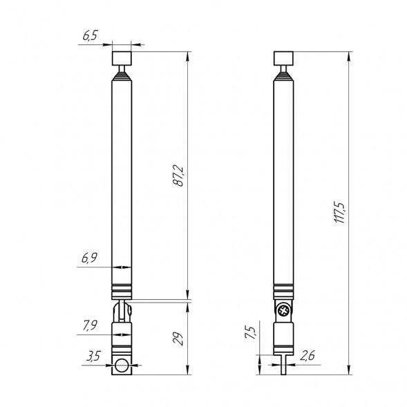 AST-8 D5mm S6 110-346mm телескопическая антенна