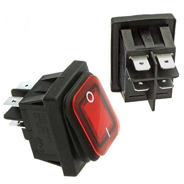 SB091 IP65 on-off 22x30mm Переключатель клавишный (рокерный)