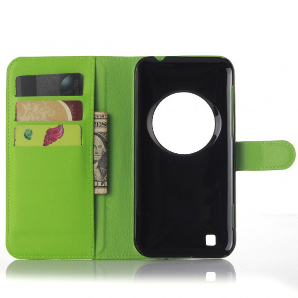 Чехол книжка с визитницей для Asus Zenfone Zoom ZX551ML ZX550 (Зеленый)