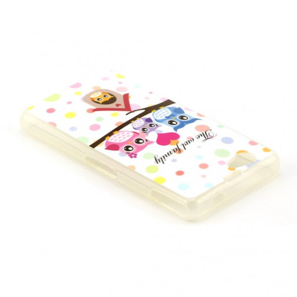 TPU Чехол накладка с рисунком для Sony Xperia Z1 Compact D5503 (Семья сов)
