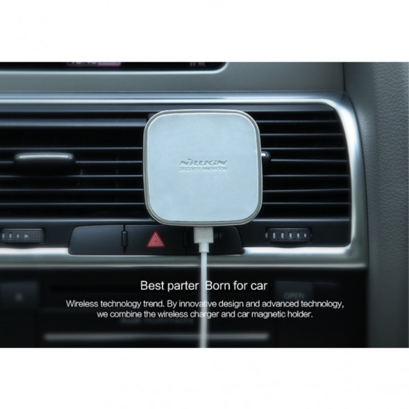 Автомобильное магнитное беспроводное зарядное устройство для Samsung (Белый)