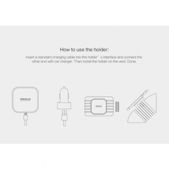 Автомобильное магнитное беспроводное зарядное устройство для Samsung (Белый)