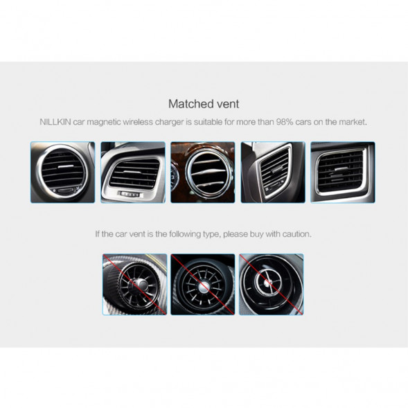 Автомобильное магнитное беспроводное зарядное устройство для Samsung (Белый)