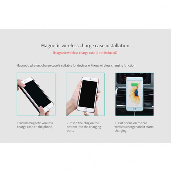 Автомобильное магнитное беспроводное зарядное устройство для Samsung (Белый)
