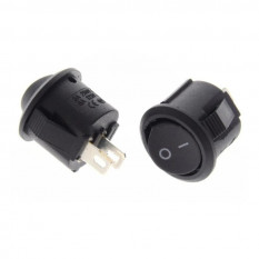 Переключатель круглый 16мм ON-OFF 3A 250V 2Pin (черная клавиша)