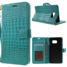 Чехол под крокодиловую кожу для Samsung Galaxy S6 EDGE+ G928 (Голубой)