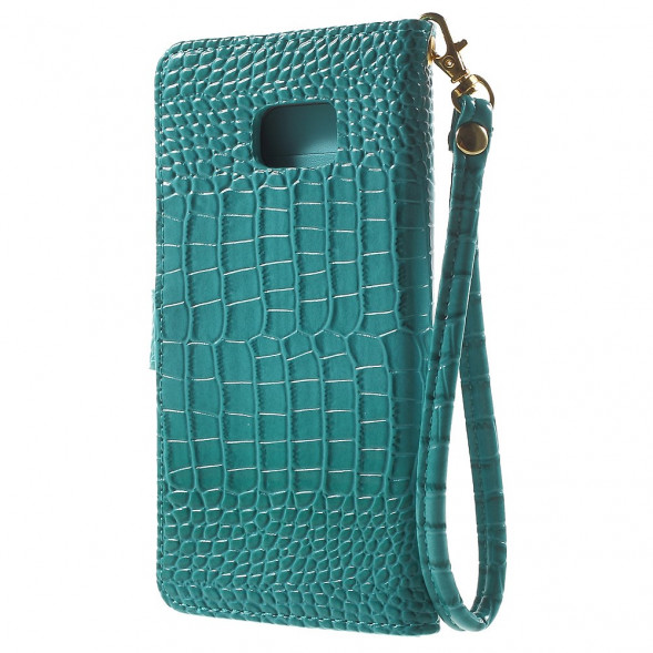 Чехол под крокодиловую кожу для Samsung Galaxy S6 EDGE+ G928 (Голубой)