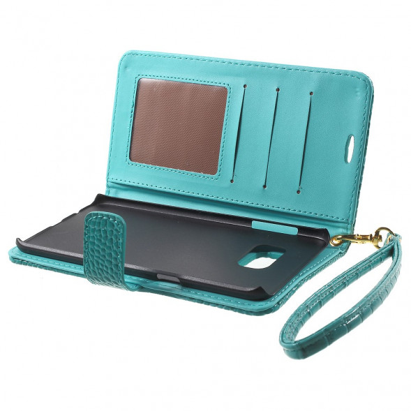 Чехол под крокодиловую кожу для Samsung Galaxy S6 EDGE+ G928 (Голубой)